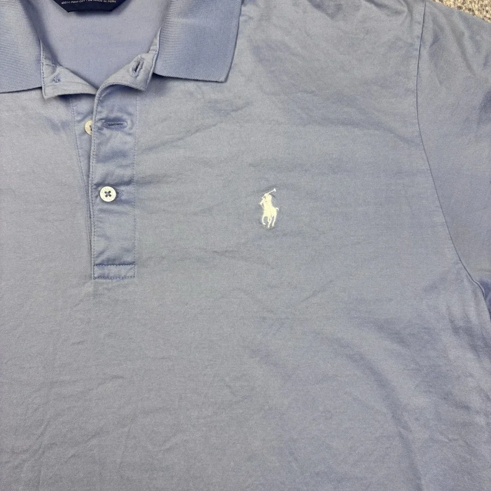 Polo Golf Ralph Lauren Polo Shirt Mens M Blue Pima Cotton Hammock Dunes Club